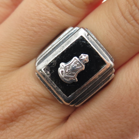 BATES & KLINKE 925 Sterling Silver Antique Black Onyx Boy...